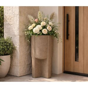 Stojak na donice zewnętrzny "Moai" Ø39x80,5 cm, brąz – Mauro Ferretti