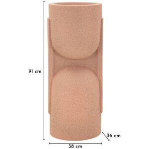 Stojak na donice zewnętrzny „Nui” 38x36x91 cm – czerwony, nowoczesny design, polyresyna, Mauro Ferretti