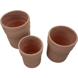 Zestaw 3 wazonów COLOMBIA czerwonych – półokrągłe, na zewnątrz, poliresyna