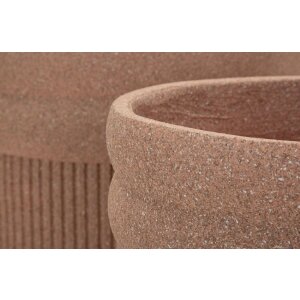 Zestaw 3 wazonów COLOMBIA czerwonych – półokrągłe, na zewnątrz, poliresyna