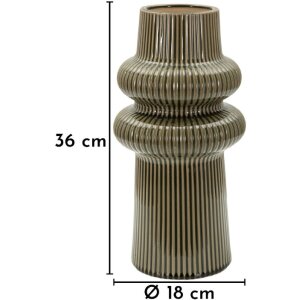 Wazon HARMONY Ø18x36 cm, ceramika, zielony – Mauro Ferretti