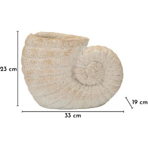 Vaza Mauro Ferretti w kształcie muszli – beżowa, 33x19x23 cm