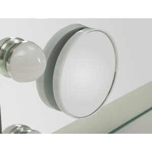 Stolik do makijażu HOLLYWOOD LED 55x14x43cm – biały z lusterkiem i oświetleniem LED