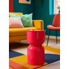 Stolik pomocniczy OYI Ø31x46 cm Fuchsia – metal, połysk, nowoczesny design