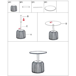 Mauro Ferretti Beistelltisch Egle Weiß Gold Ø40x55 cm Metall PU