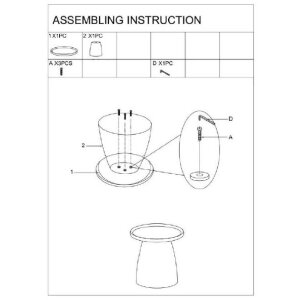 Mauro Ferretti Beistelltisch Geax Rot Ø50x45 cm Kunststoff