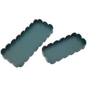 Zestaw dwóch tac Saturno Ottanio w kolorze petrol – metal, dekoracyjne półki