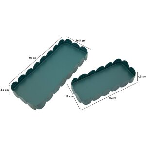 Zestaw dwóch tac Saturno Ottanio w kolorze petrol – metal, dekoracyjne półki