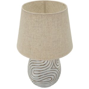 Lampa stolowa Mauro Ferretti Oblix Ø35x55 cm – nowoczesna, dekoracyjna z polyresyny i szarą abażurą