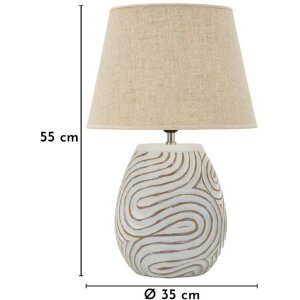 Lampa stolowa Mauro Ferretti Oblix Ø35x55 cm – nowoczesna, dekoracyjna z polyresyny i szarą abażurą