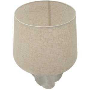 Świetlanka stołowa Mauro Ferretti Ester Ø40x63 cm, biała poliresyna, żelazo, tkanina