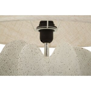 Świetlanka stołowa Mauro Ferretti Ester Ø40x63 cm, biała poliresyna, żelazo, tkanina