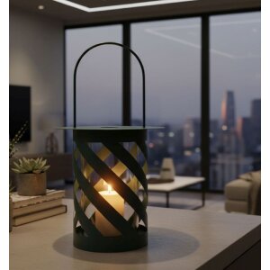 Latarnia Mauro Ferretti Saturno Ottanio Twist Ø23x43 cm – metal, szkło