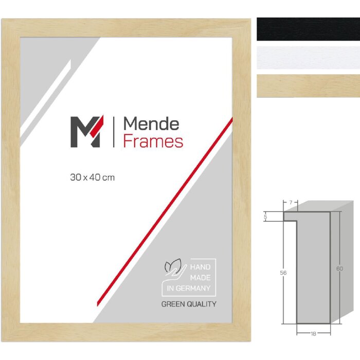Rama drewniana MendeFrames H980 – głębokość 55 mm, naturalne drewno, matowa powierzchnia