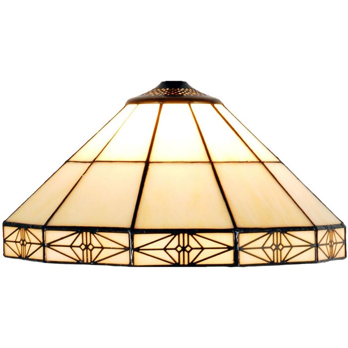 LumiLamp 5LL-3087 Abażur Tiffany Ø 32x16 cm Beżowy Szklany Trójkąt