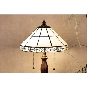 LumiLamp 5LL-3087 Abażur Tiffany Ø 32x16 cm Beżowy Szklany Trójkąt