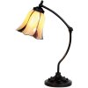 LumiLamp 5LL-5130 Lampa stołowa Tiffany Ø 15x46 cm Lampa biurkowa ze szkła beżowego