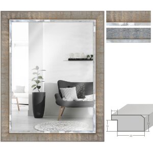 MendeFrames H670 Wandspiegel Industrial taupe grau Massivholz 20x20-70x100cm