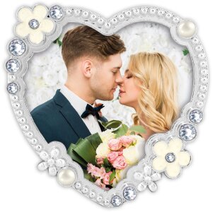 Ramka na zdjęcia ZEP Brahms – serce, srebrna,...