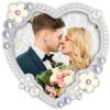 Ramka na zdjęcia ZEP Brahms – serce, srebrna, 7,5x7,5 cm