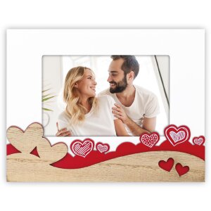 Ramka na zdjęcia ZEP Giulietta 10×15 cm – drewniana z dekoracją sercem
