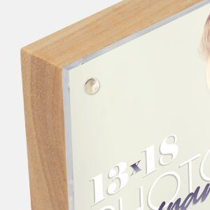 Ramka na zdjęcia z szkłem akrylowym Clark natur – z zamknięciem magnetycznym, 3 rozmiary