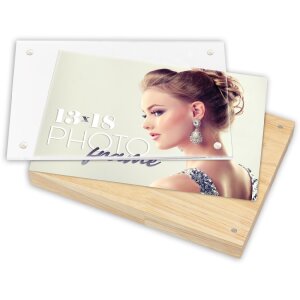 Ramka na zdjęcia z szkłem akrylowym Clark natur – z zamknięciem magnetycznym, 3 rozmiary