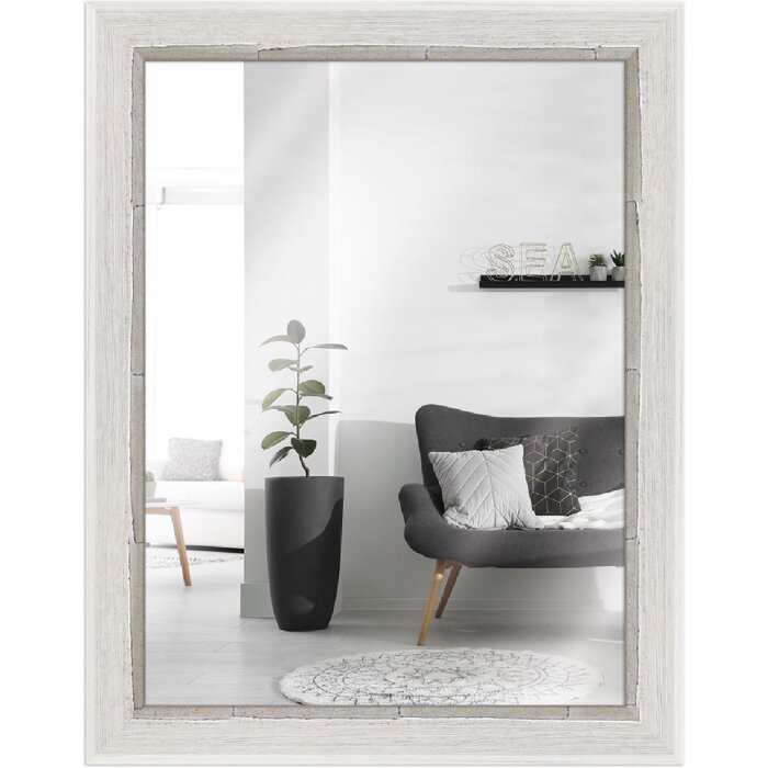 Ściana lustra MendeFrames H640 w stylu shabby-chic, biało, 60x80 cm