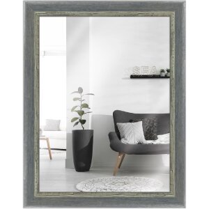 Lustrzany obrazek H640 w stylu shabby-chic, szary, 60x90...