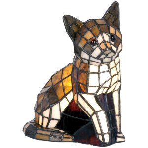 Lampa stołowa Tiffany Kot 24x20 cm