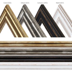 Lustro ścienne MendeFrames H550 Antik złoto 20x40 cm – barokowy styl z szerokim ramem z drewna