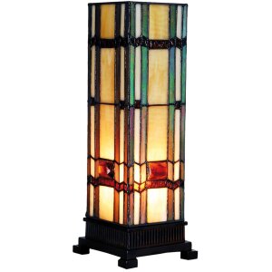 Kolorowa lampa podłogowa Tiffany szkło 12,5x35 cm