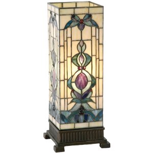 Kolorowa lampa stołowa Tiffany szkło 18x45 cm