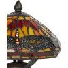 LumiLamp 5LL-9295 Lampa stołowa Tiffany Ø 22x21 cm Brązowo-czerwona szklana ważka