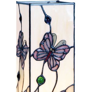Lampa stołowa szklana mała z motylami 12,5x35 cm