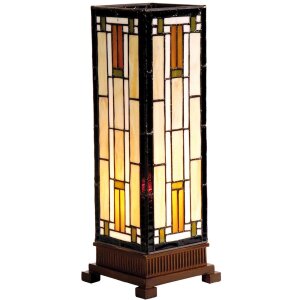 Kolorowa lampa stołowa Tiffany szkłoTiffany 12,5x35 cm