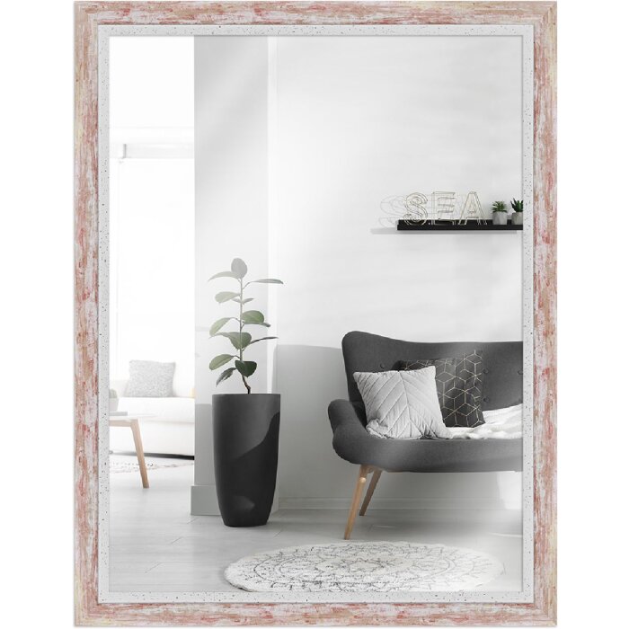 Lustrzanka na ścianę H490 Modern czerwona 40x60 cm – drewniana ramka, nowoczesny design
