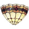 LumiLamp 5LL-9884 Lampa ścienna Tiffany 30x14x20 cm Beżowo-brązowy szklany trójkąt z różą
