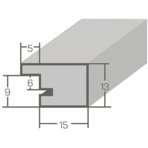 Rama drewniana MendeFrames H430 klasyczna srebrna 50x50 cm z szkłem akrylowym