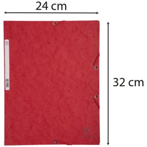 Teczka Exacompta z 3 klapkami i gumką Tektura Manila 400g-m² - A4 Czerwona