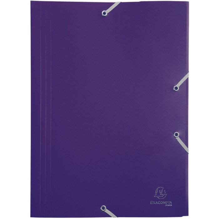 Teczka z 3 klapkami i gumką wykonana z PP 400µ Eco opaque, dla rozmiaru DIN A4 Violet
