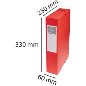 Pudło archiwalne Exabox grzbiet 60mm z etykietą w kartonie Manila Nature Future, DIN A4 Czerwony