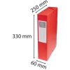 Pudło archiwalne Exabox grzbiet 60mm z etykietą w kartonie Manila Nature Future, DIN A4 Czerwony