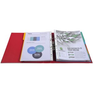 Teczka PREMTOUCH z PP z 2 ringami, grzbiet 50mm, DIN A4 ekstra szeroka Czerwony