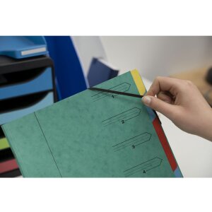 Organizer z tektury Manila 400g zszywany z 7 przegródkami i gumką, do formatu DIN A4 różne kolory
