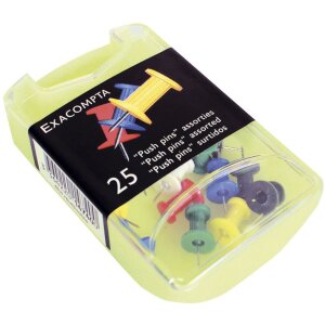 Pinezki do tablicy blister box 25 sztuk różne kolory