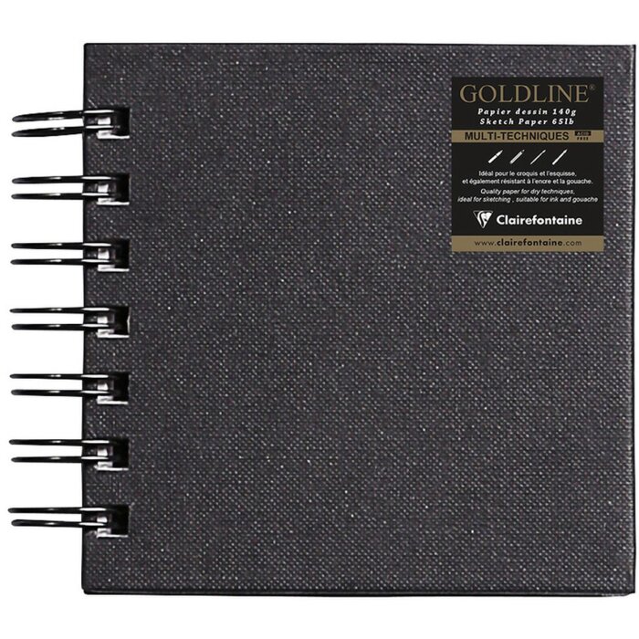 Sketchbook kwadratowy Goldline, 10x10cm, 140g - Czarny