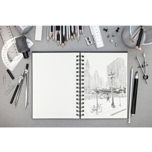 Sketchbook kwadratowy Goldline, 10x10cm, 140g - Czarny