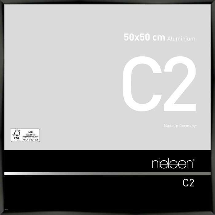 Nielsen Rama aluminiowa C2 50x50 cm anodowana czarna błyszcząca