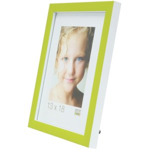 Ramka na zdjęcia drewno zielono-biała 10,0 x15,0 cm S43AL